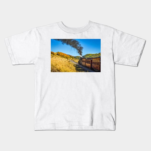 Cumbres and Toltec Narrow Gauge Railroad Kids T-Shirt by Gestalt Imagery